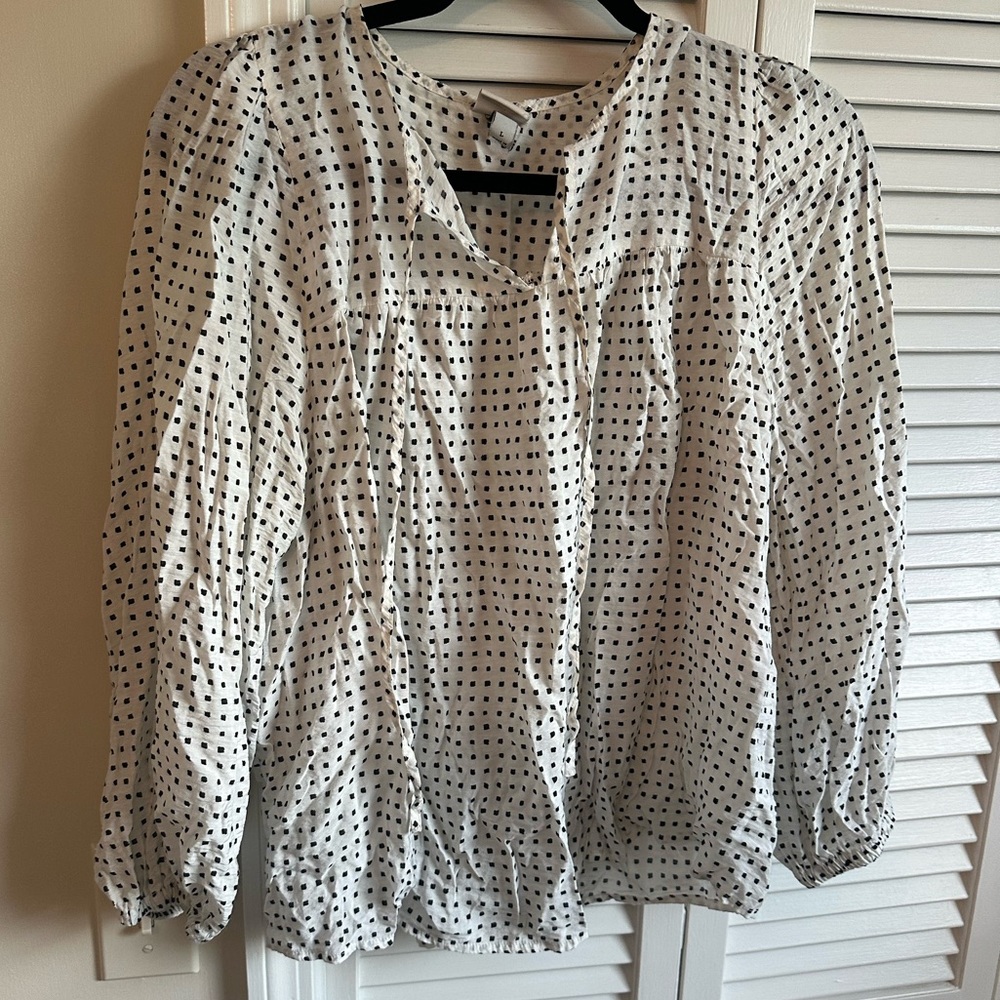 White and Black Polka Dot Blouse A new day